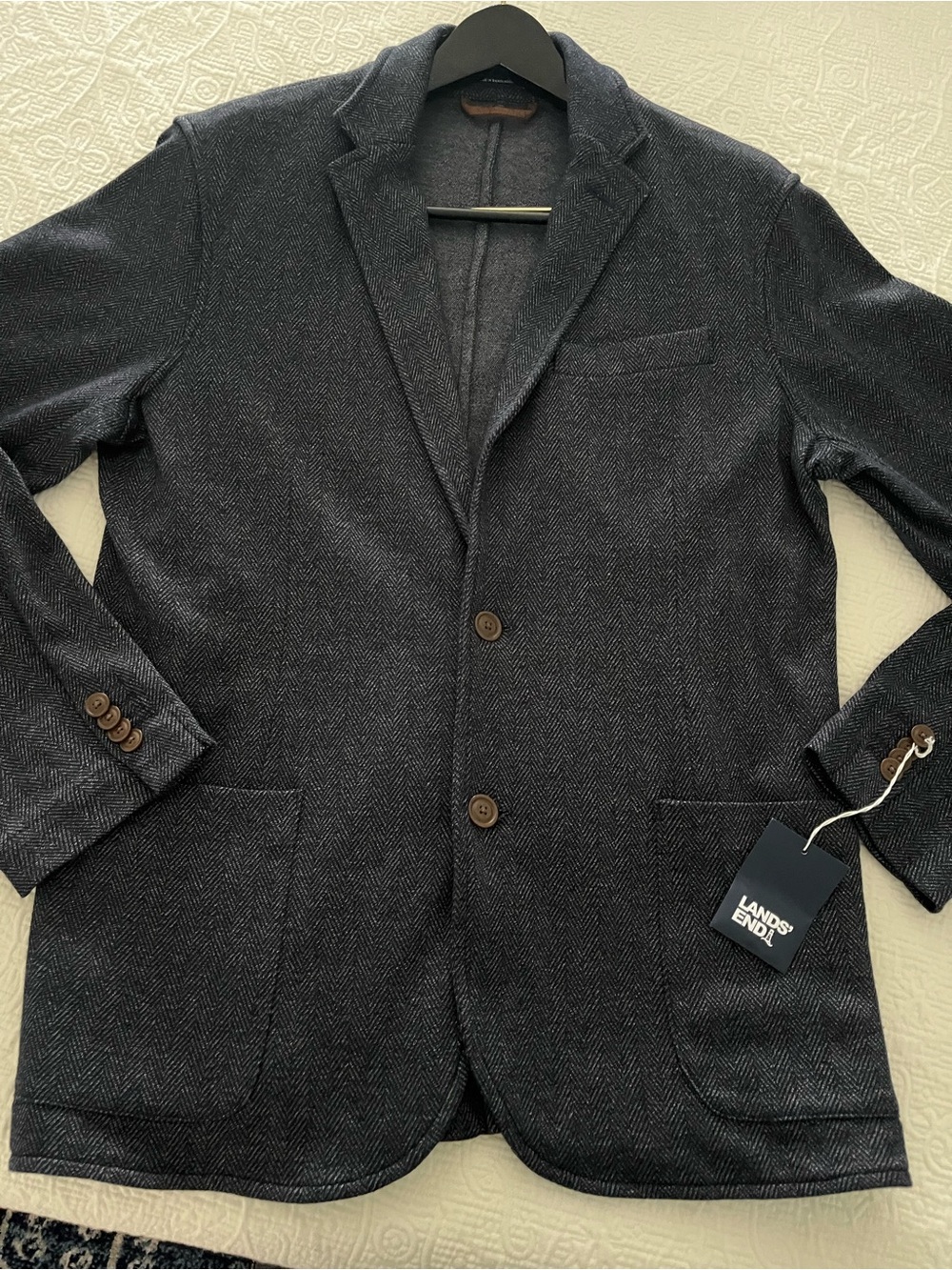 Men’s Land’s End Herringbone knit jacket, size 38-40 Medium
